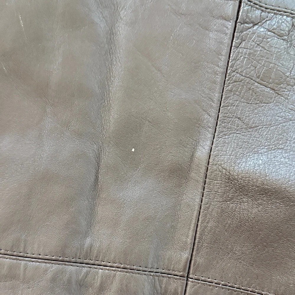Brown Faux Leather Blazer Jacket M | Moto Vegan Statement Coat - Picture 6 of 6